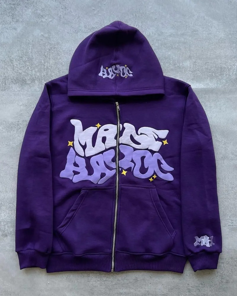 Streetwear Brand Hoodie - 아메리칸 레트로 스타 & 레터 프린트
