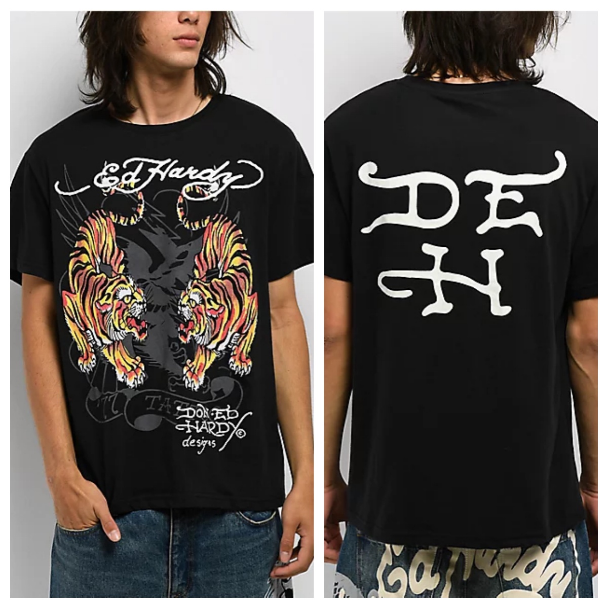 Streetwear Brand Shirts - Tigers Ed Tattoo Art Street 트렌디