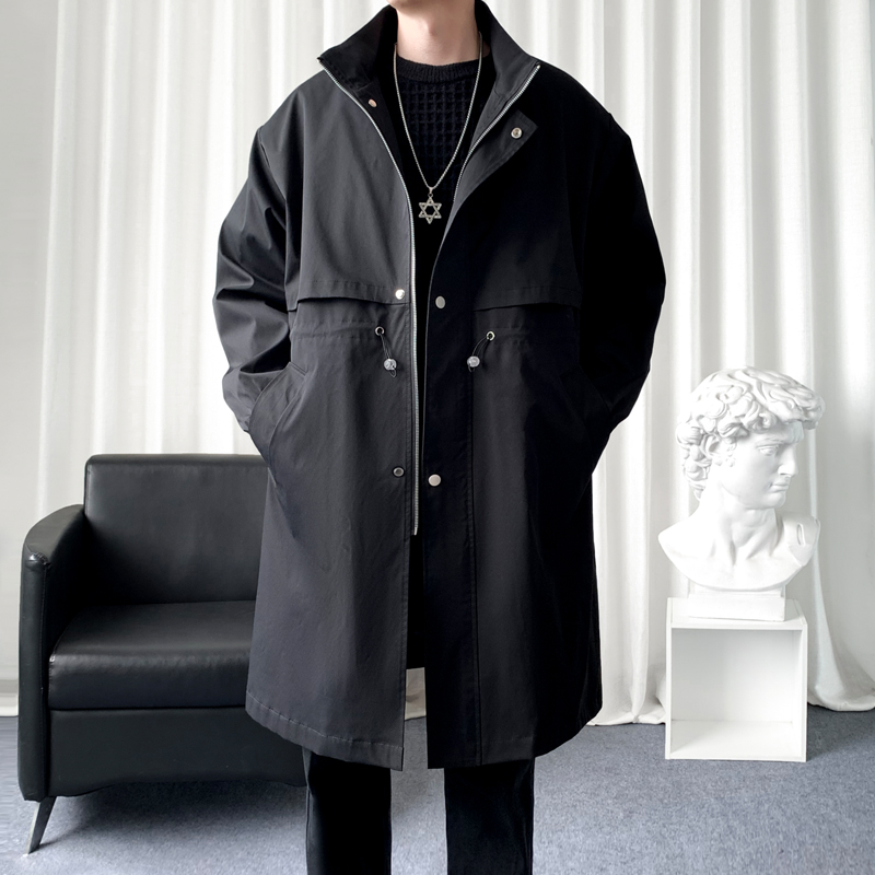 Streetwear Brand China - 트렌치코트 한국 남성 패션 오버코트, 긴