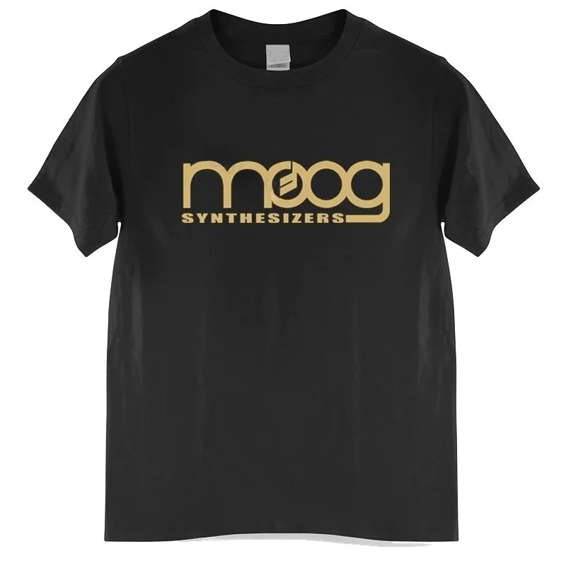 Streetwear Brand Shirts - Moog 신시사이저 블랙 프린트 티셔츠 남녀공용,