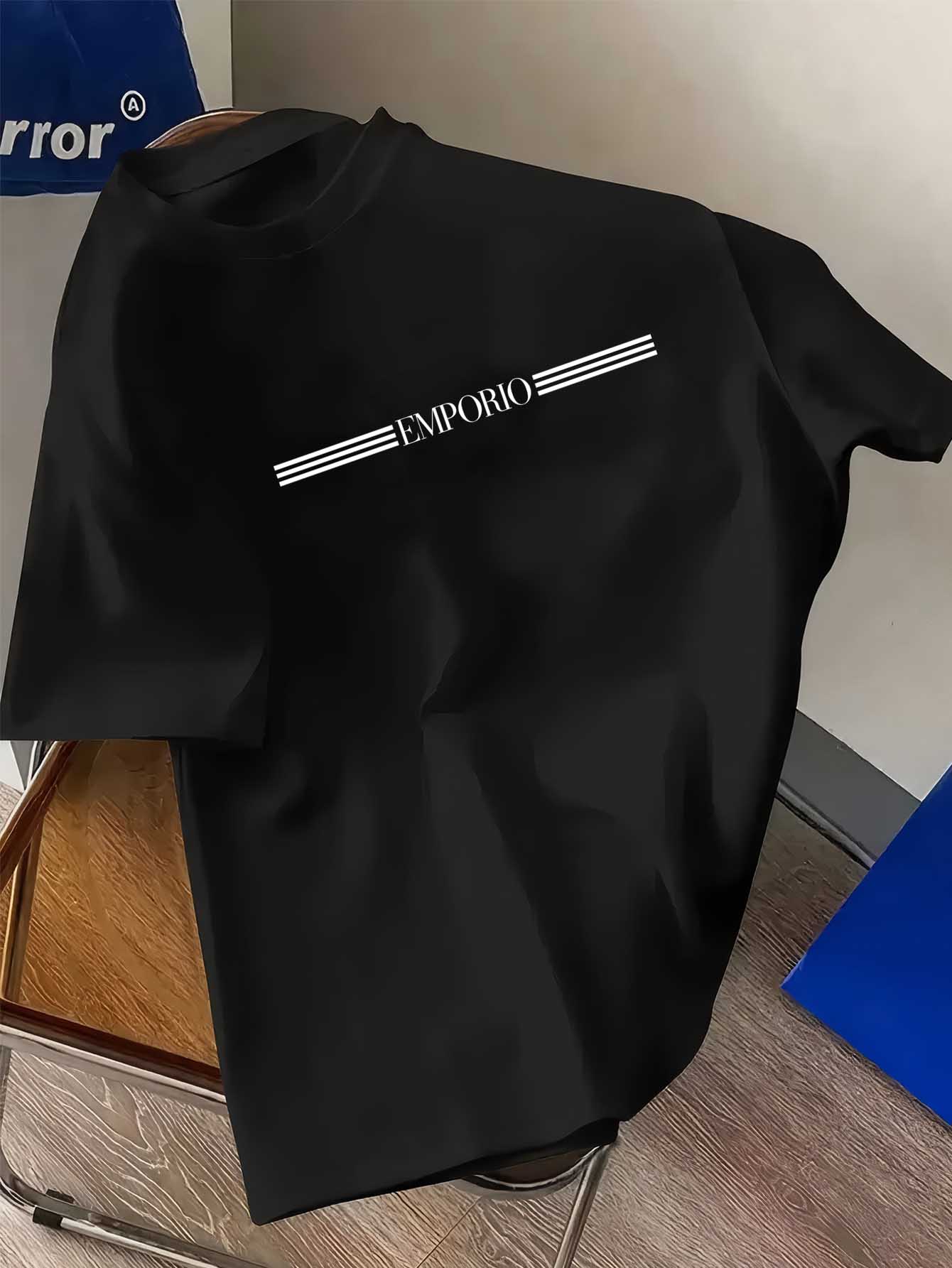 100% 순면 남성용 명품 브랜드 레터 프린트 티셔츠, - Streetwear Brand Shirts 리뷰 및 가격