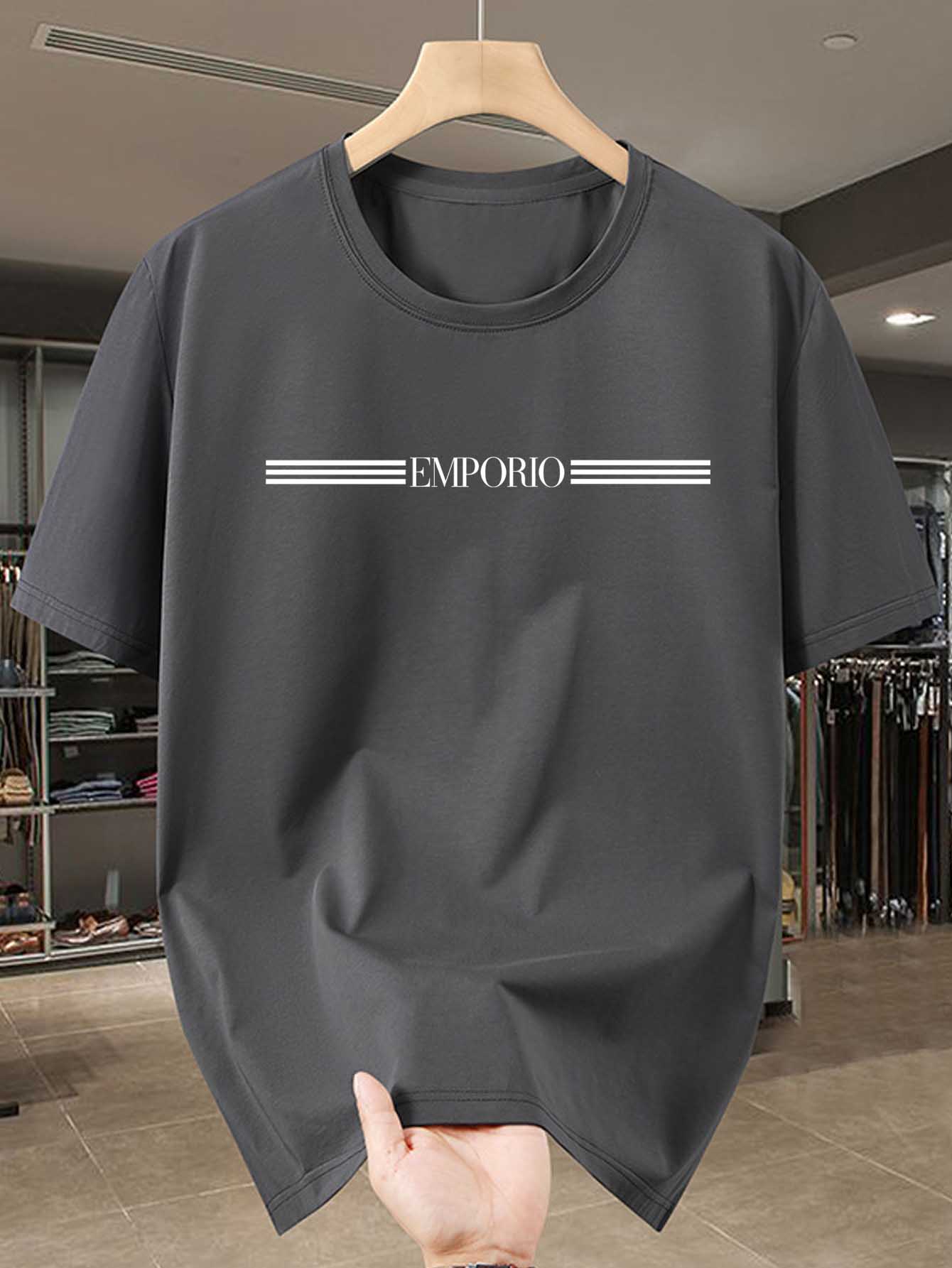 100% 순면 남성용 명품 브랜드 레터 프린트 티셔츠, - Streetwear Brand Shirts 리뷰 및 가격