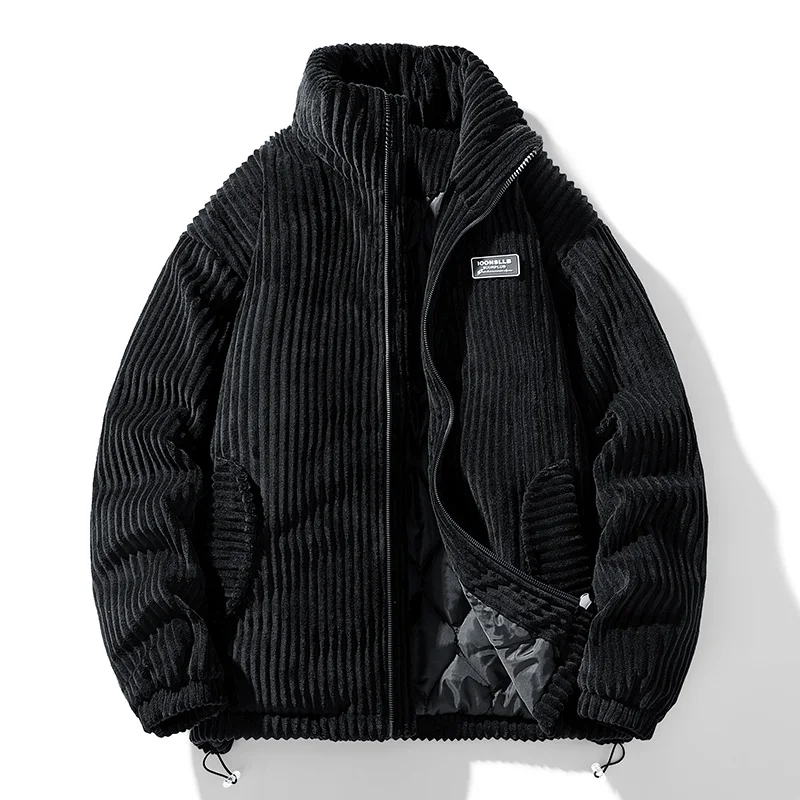 남성 겨울 코듀로이 푸퍼 재킷 따뜻한 두꺼운 파카 코트 - Streetwear Brand China 리뷰 및 가격