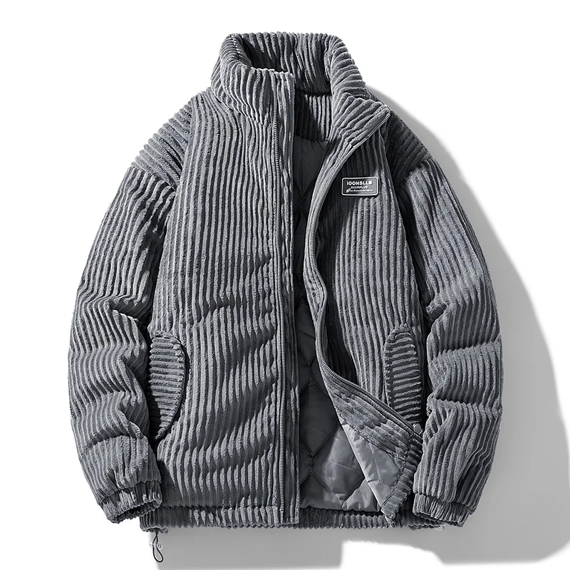 남성 겨울 코듀로이 푸퍼 재킷 따뜻한 두꺼운 파카 코트 - Streetwear Brand China 리뷰 및 가격